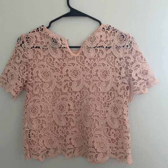 Dusty pink forever 21 cropped lace top - Picture 2 of 2